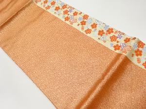 梅に紗綾形模様織出し袋帯